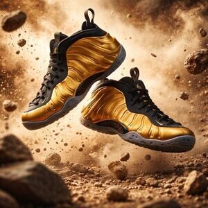 Size 10.5 - Nike Air Foamposite One Metallic Gold